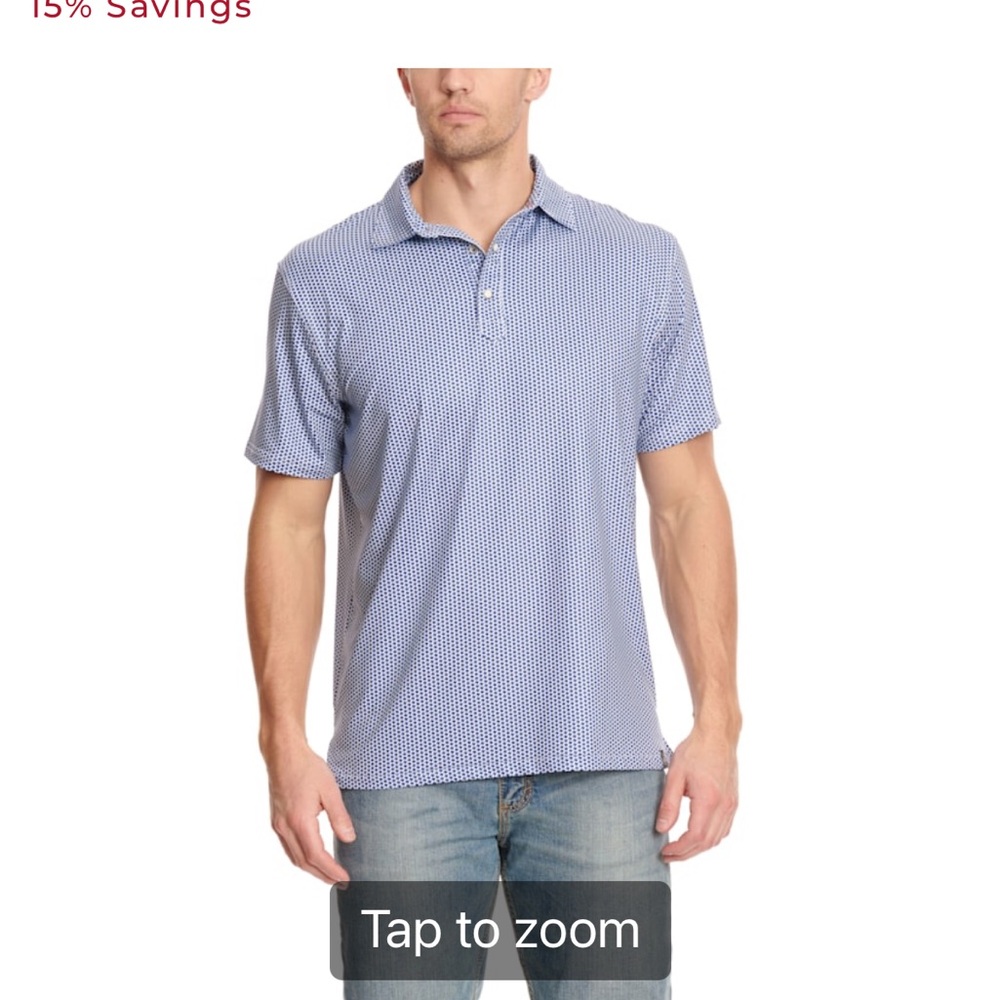 Rafter C Blue and White Men's Polo Shirt